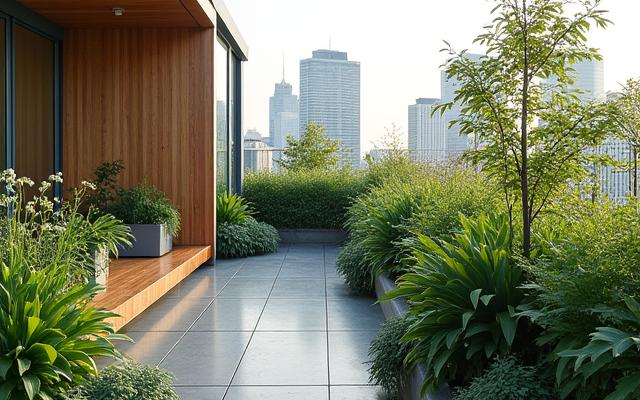 都市の屋上庭園インスタレーション